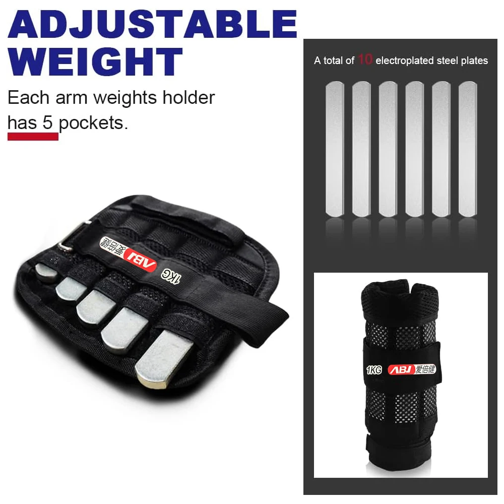 

1 пара регулируемых гирь для лодыжки/на запястья 1–5 фунтов — для прогулок, пилатеса, тренажерного зала и домашних тренировок (мужчин и женщин)