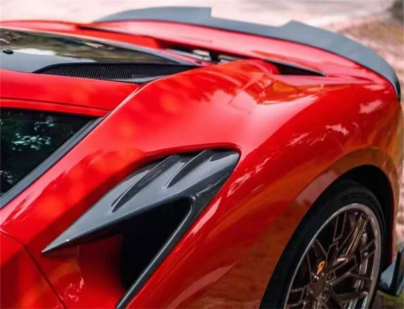 페라리 F8 실제 탄소 섬유 테일 윙 스포일러 키트용