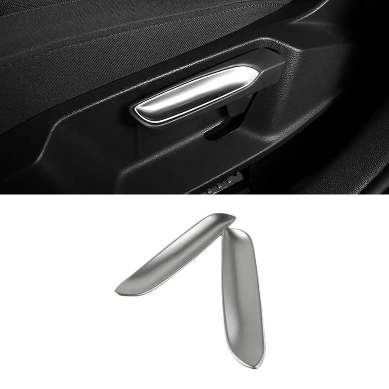 

For Seat Tarraco 2018 2019 2020 ABS Chrome Car Seat adjustment Switch Cover Trim Sticker Styling Decoration Accessories 2pcs