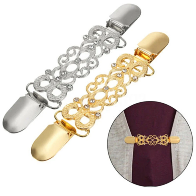 Alloy Diamond Shawl Clip Gold Silver Duckbill Button Winter Sweater Clothing Decor Fastener Accessories