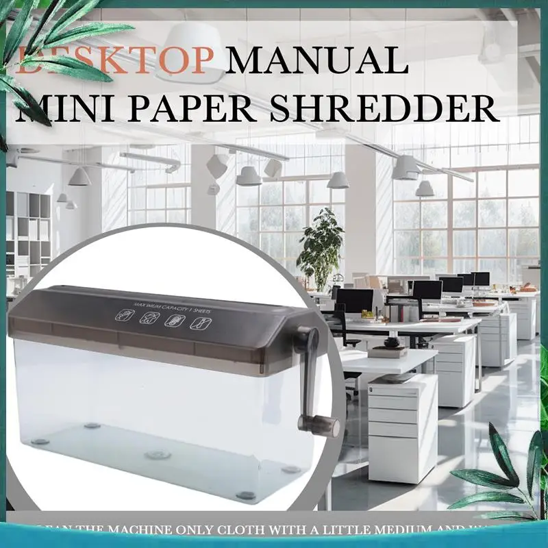 (NEW) Paper Shredder Desktop Manual Mini Hand Cutting Tool A4 Machine Documents Crusher For Home
