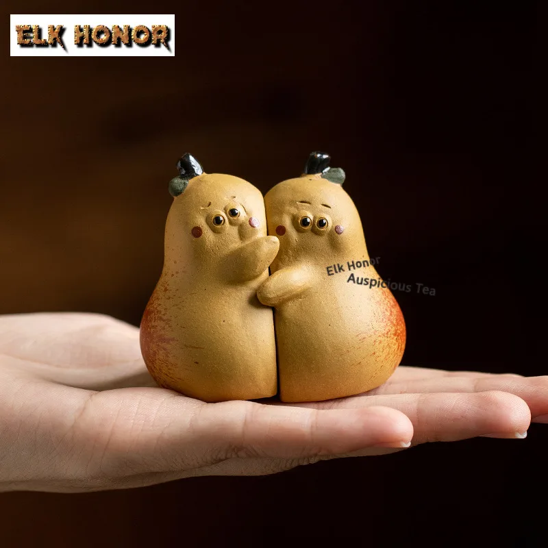 

Purple Sand Pear Tea Pet Zen Flowerpot Landscaping Tea Figurine Play Toys Tea Statue Ornaments Can Be Raised Supplies Decoration