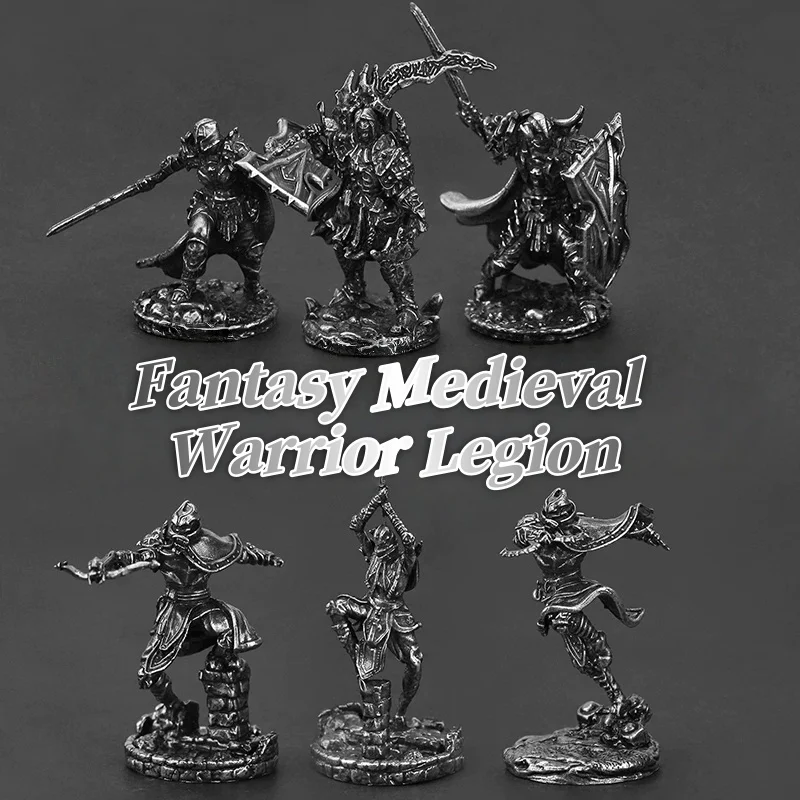 Metal Warrior Knight Action Figure, Desktop Game Chess Piece Car Ornament, Home Decor Collectible Gift for Men War Enthusiast view 5