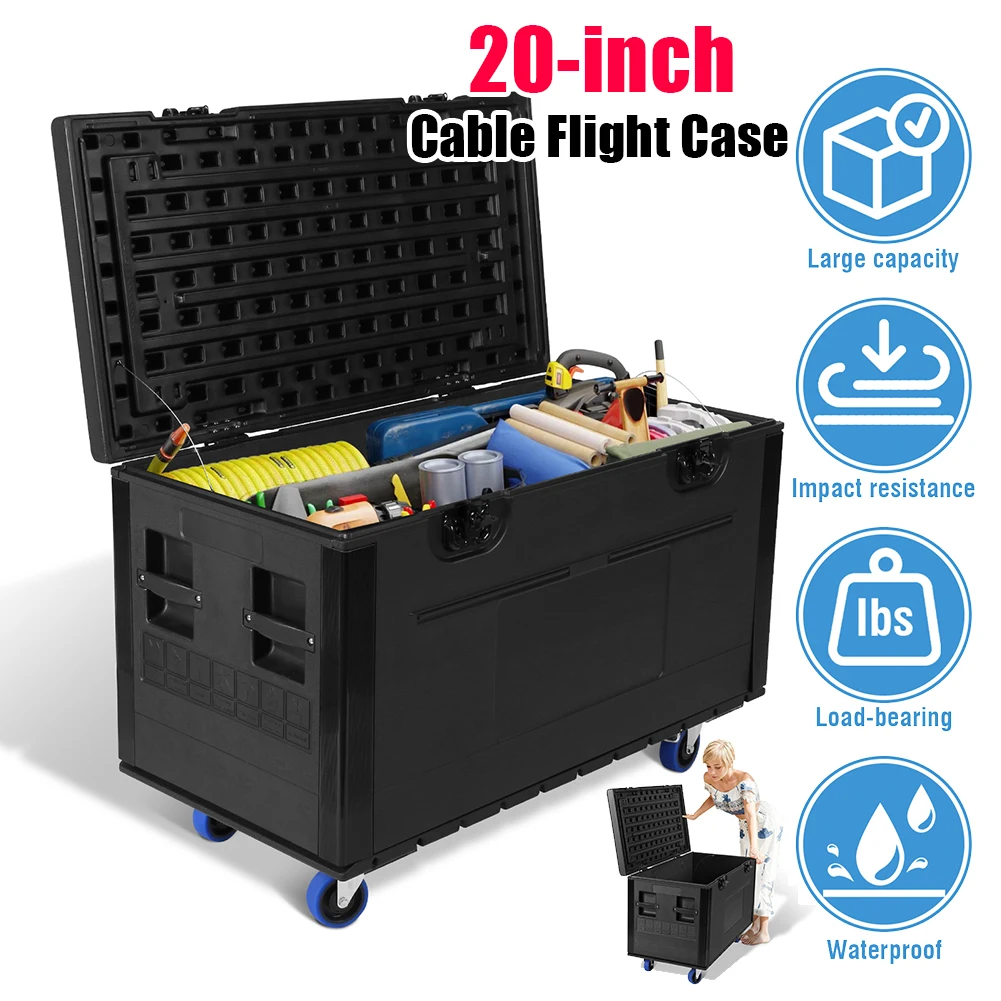 

Cable Trunk Road Case Stackable with Lockable Casters ATA Rolling Road Case Waterproof Flycase Cabinet for Pro Audio DJ Equipmen