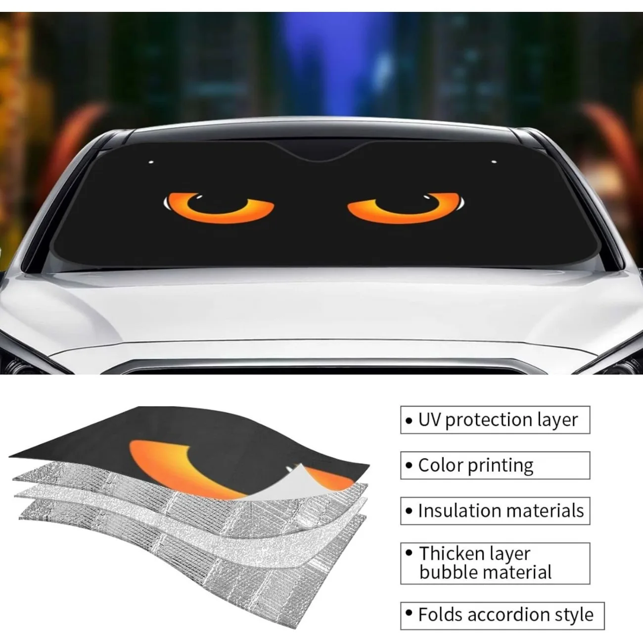 [Foldable UV Protection Car Visor] Custom Car Windshield Sun Shade: Personalized UV Protection With Photo Image - Foldable Car S