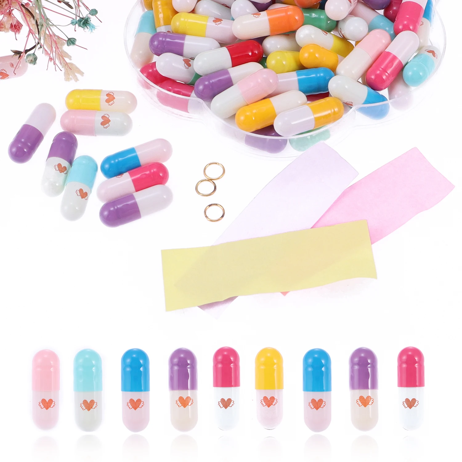 Cute Love Letter Capsules Valentine's Day Conveying Love Handwritten Love Letters Wedding Romantic Decoration Capsules Ornament