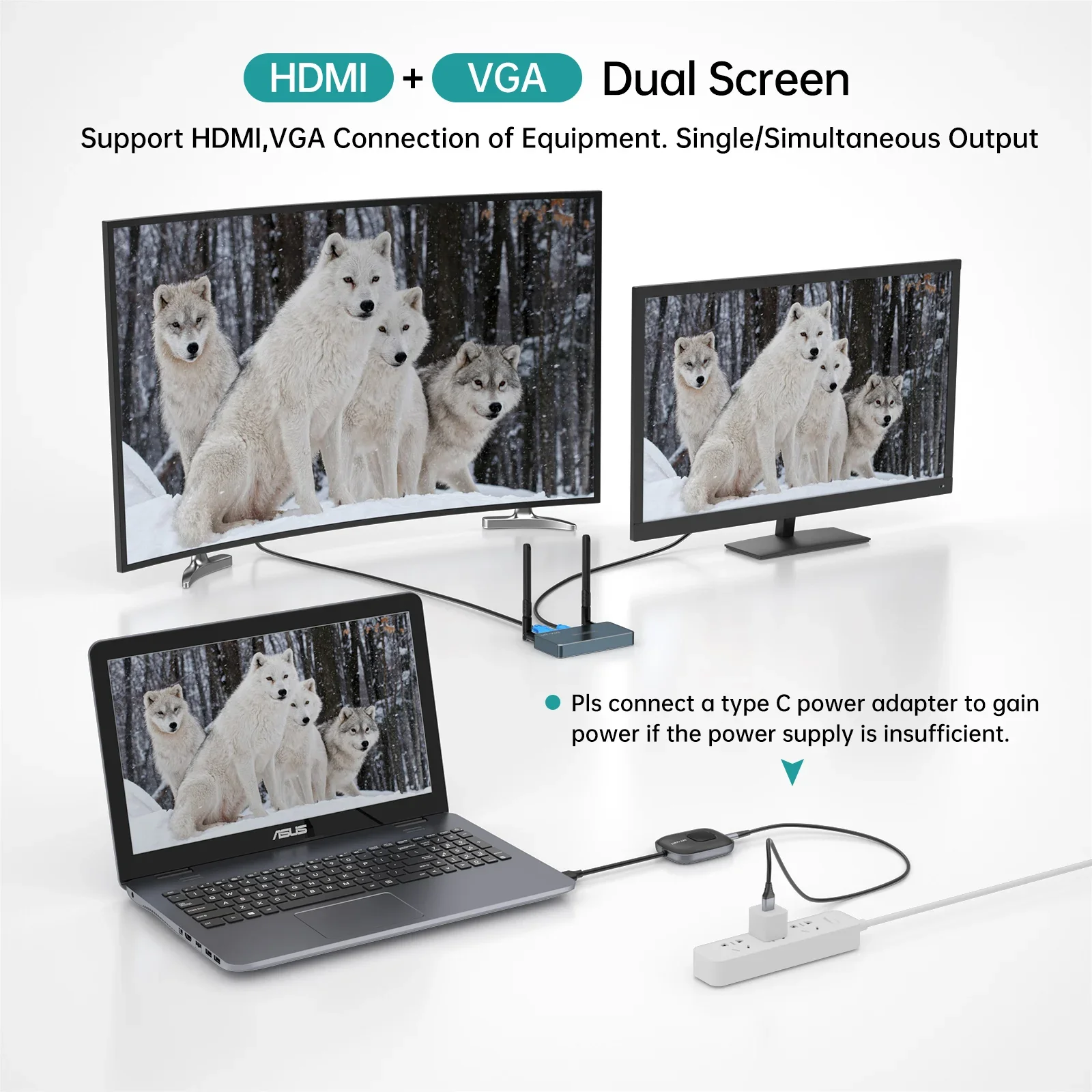 50m HDMI Wireless Extender, MT-VIKI 4K HDMI Wireless Transmitter and Receiver Kit for Video Conference Room