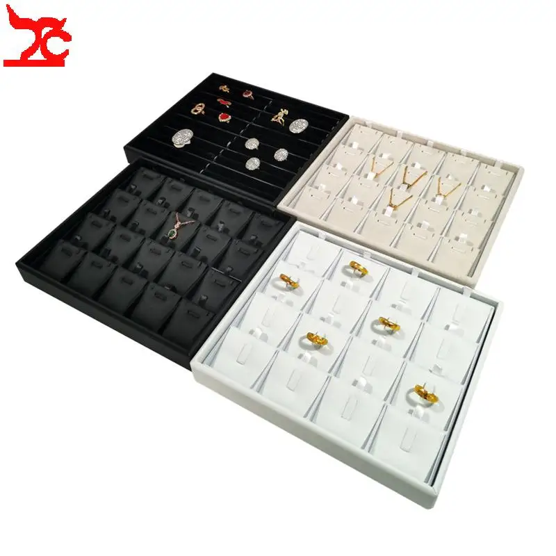 Plastic Tray Rings Necklace Pendant Storage Holder Black White Available Can Be Freely Combined Tray Accessory Small Mat