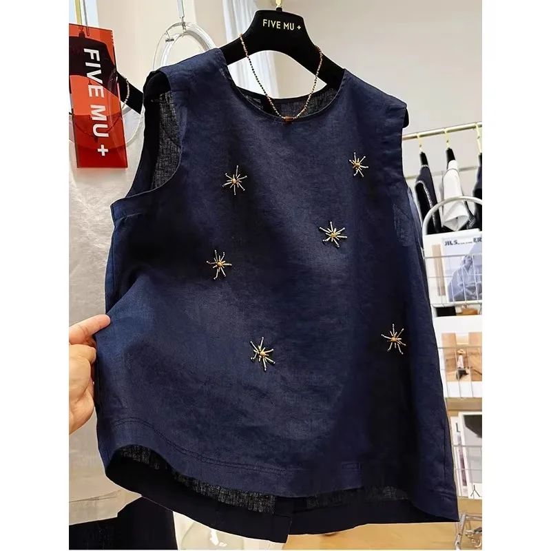 

Женский универсальный топ больших размеров (300 фунтов) с вышивкой, брюки с высокой талией для повседневной носки