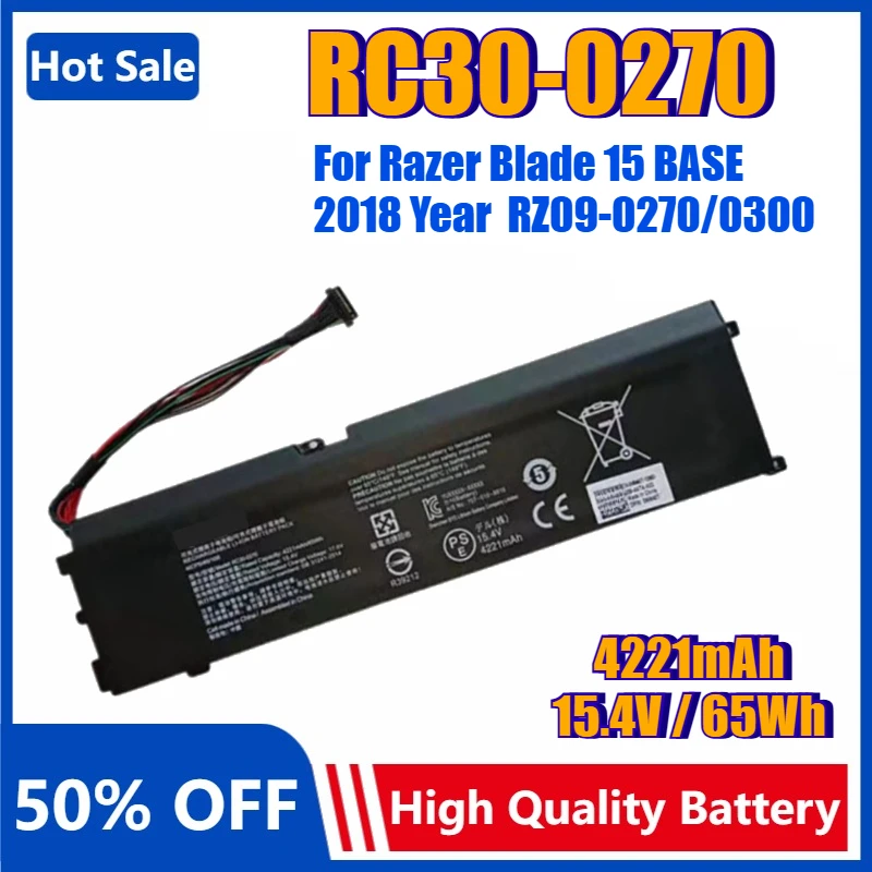 

New RC30-0270 Laptop Battery for Razer Blade 15 BASE 2018 2019 Year RZ09-0270/0300 RZ09-0300 RC30-0270 Replacement Bateria 15.4V