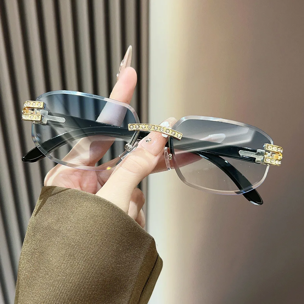 Okulary przeciwsłoneczne KXH małe prostokątne bezramkowe męskie 2025 luksusowa marka bez oprawek okulary przeciwsłoneczne damskie vintage kwadratowe UV400