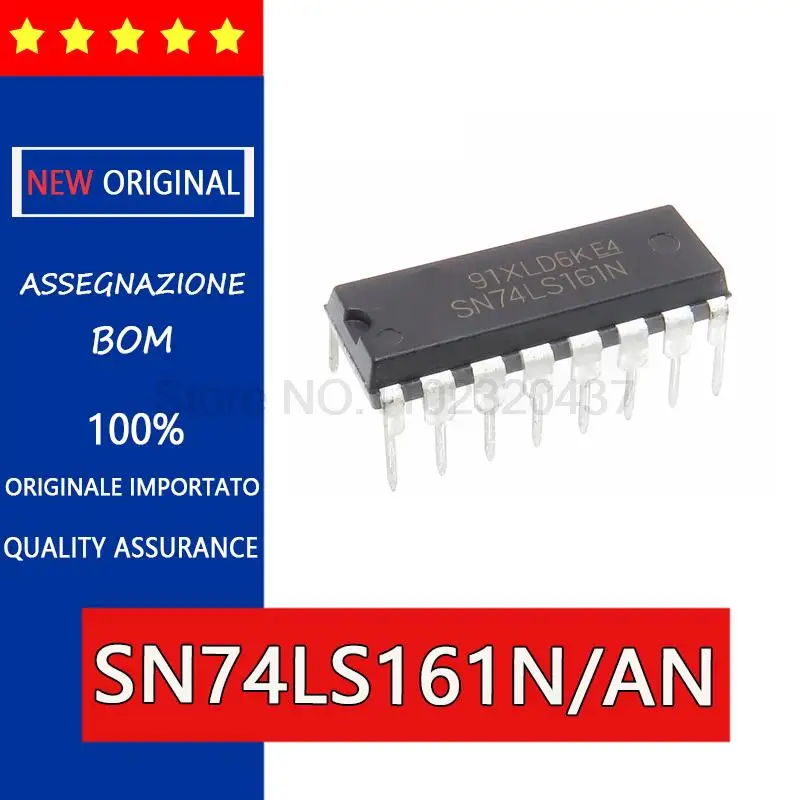 5PCS SN74LS161N/AN HD74LS161P/AP 74LS161 DIP16 original Upright DIP16 four binary counter, IC integrated block,