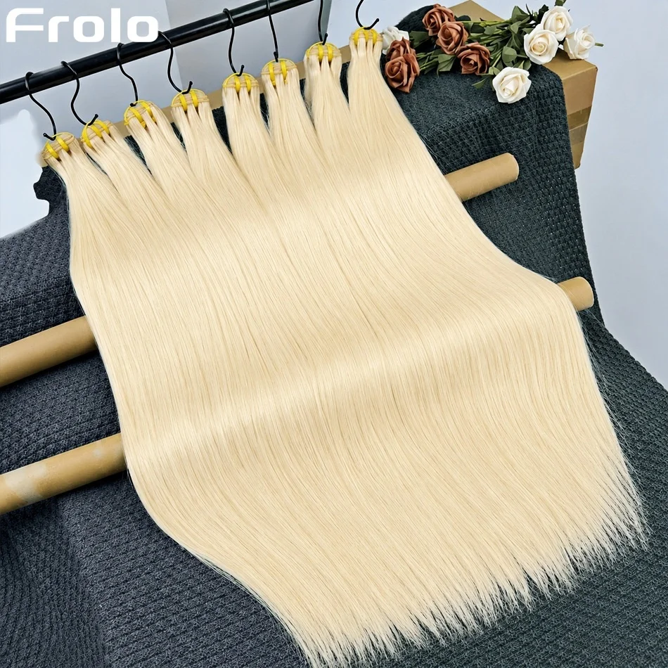 

12A Straight Human Hair Bundles 613 Blonde Bundles Virgin Weave Human Hair Extensions 1/3/4 Pcs Honey Blonde Colored Bundles 30 Inch