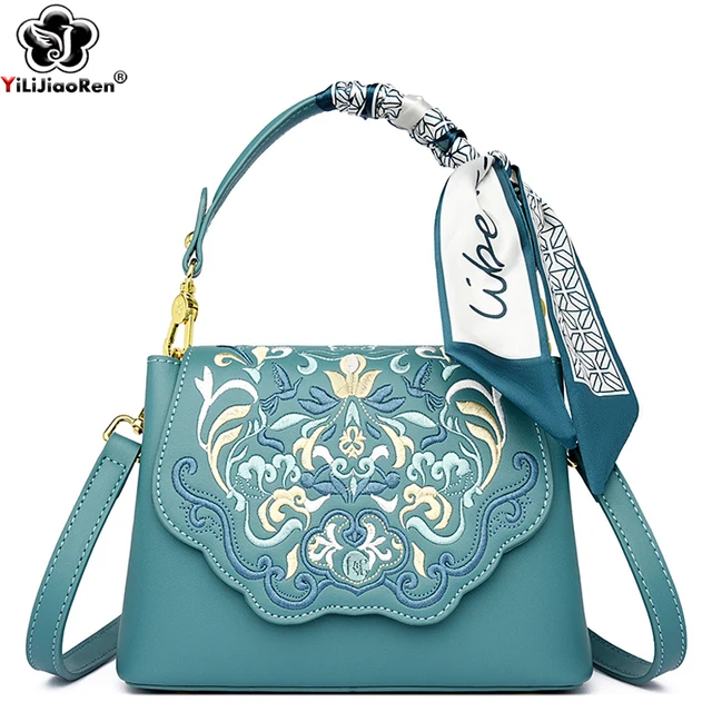 Moda wyszywana torba na ramię kobiet projektant wysokiej jakości skórzana torebka torebka damska mała torba Crossbody kurierska kobieta
