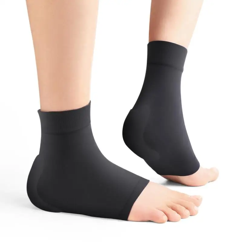 Chaussettes en silicone, 2 pièces/paire, manchon de protection du talon, coussinets d'éperon, soulagement des pieds plantaires, soins de la peau, réparation Anti-fissure, demi-mètre