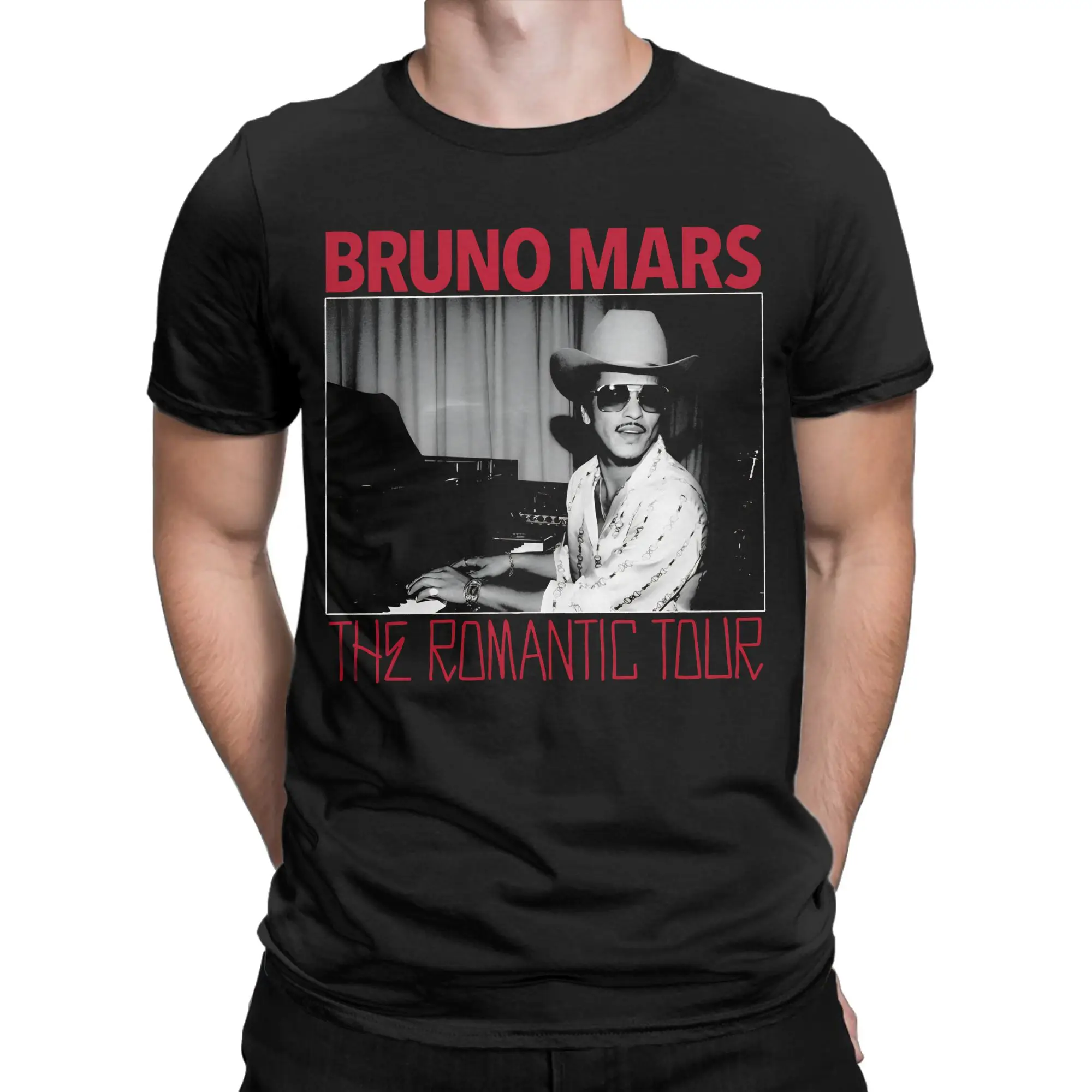 Bruno Mars The Romantic Tour Rose Cotton T-Shirt Men Summer Vintage T Shirts O Neck Novelty Tee Shirt Plus Size Dropshipping Top