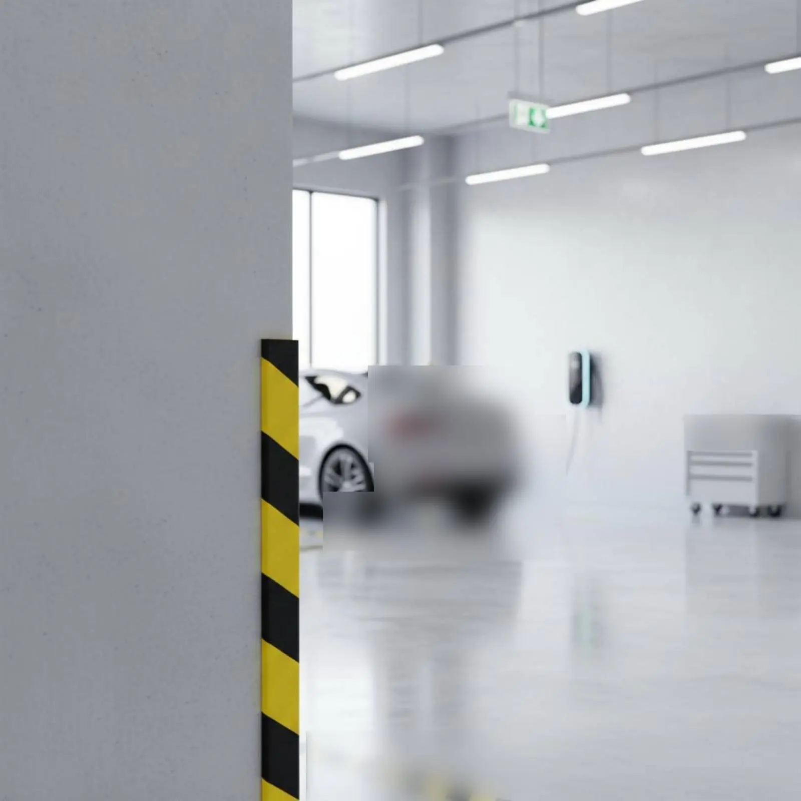 

Self-Adhesive Corner Guard Strip High Visibility Yellow Black Corner Protector Rubber Perimeter Bumper Strip Anti Collision
