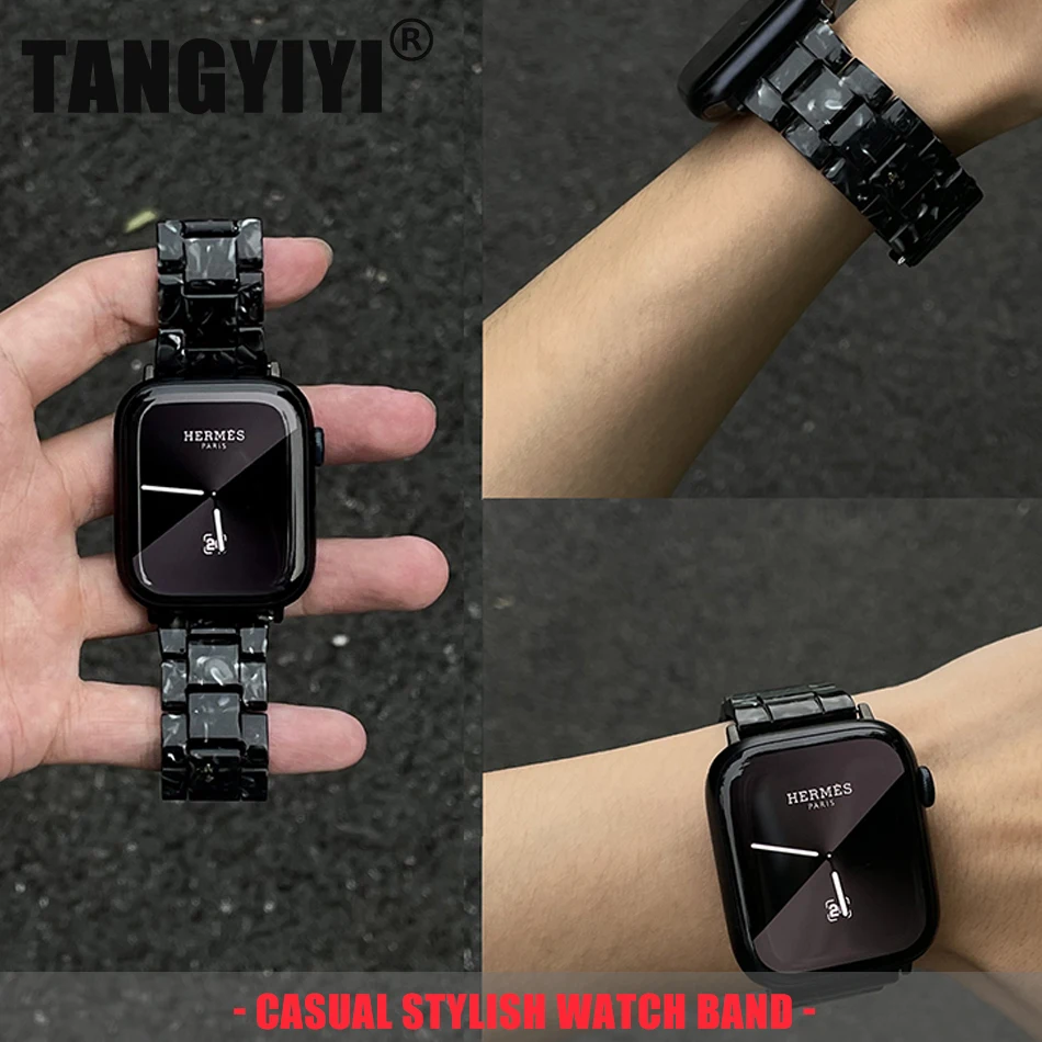 

Marble Pattern Resin Strap For Apple Watch Series S11/10/9/8/7/6/5/4/SE/Ultra 2 Watch Band For iWatch 49/46/45/44/42/41/40/38mm
