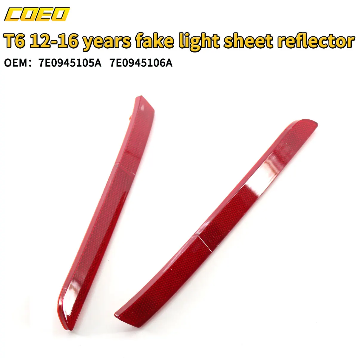 

1 Pair Red Rear Bumper Light Reversing Lamp Reflector Lens Replacement For Volkswagen T6 2012-2016 7E0945106A 7E0945105A