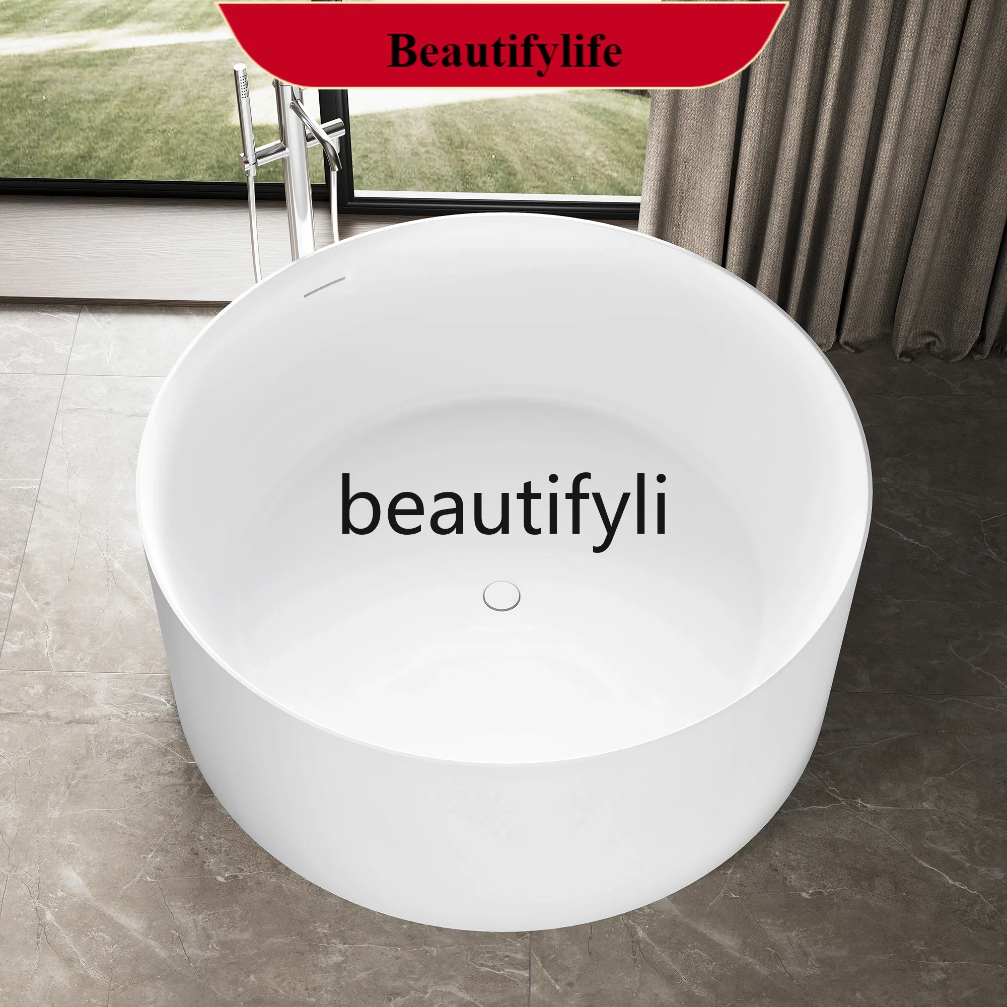 

Polymer Pure PMMA Artificial Stone Bathtub Art Design Home Hotel Homestay Double Bathtub