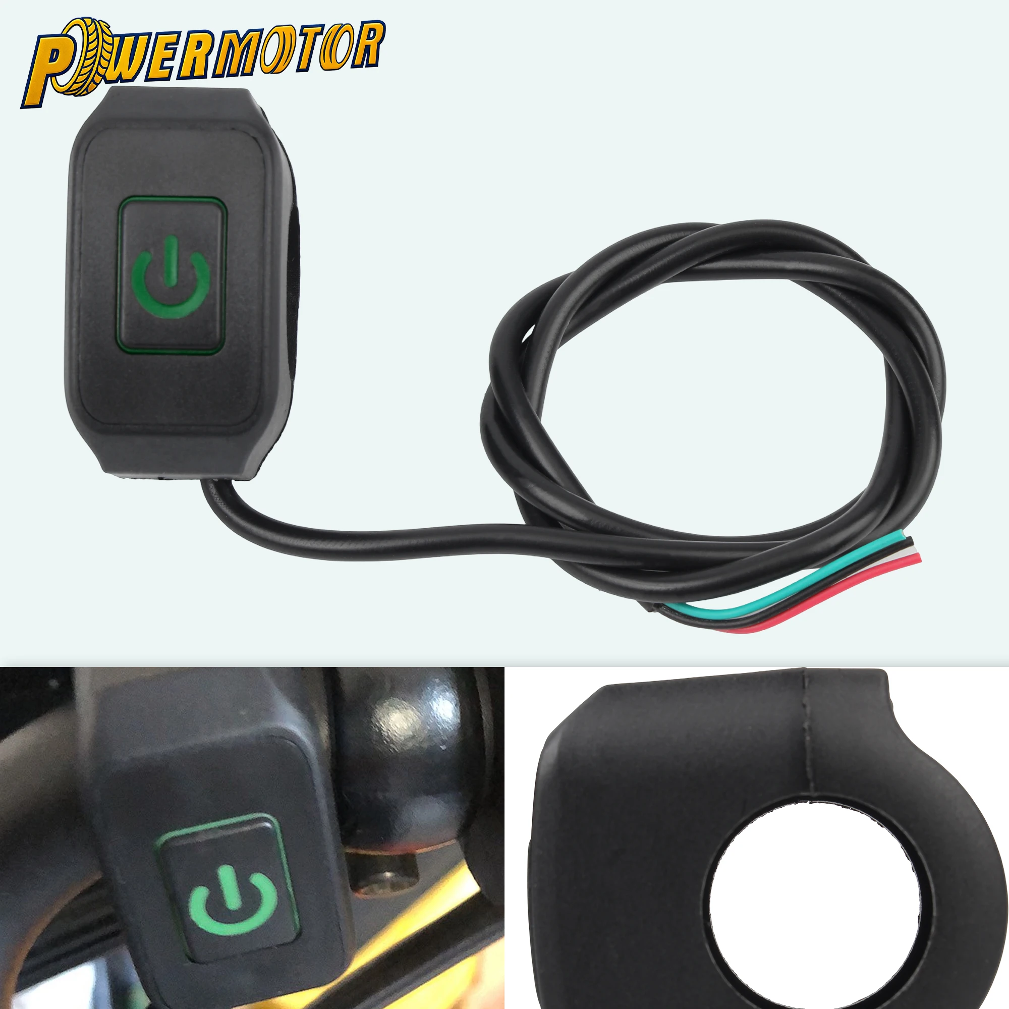 

22MM Motorcycle Switch Button With 12V LED Light Scooters Modified Control Waterproof Parts ON/OFF Switch Universal Accessories