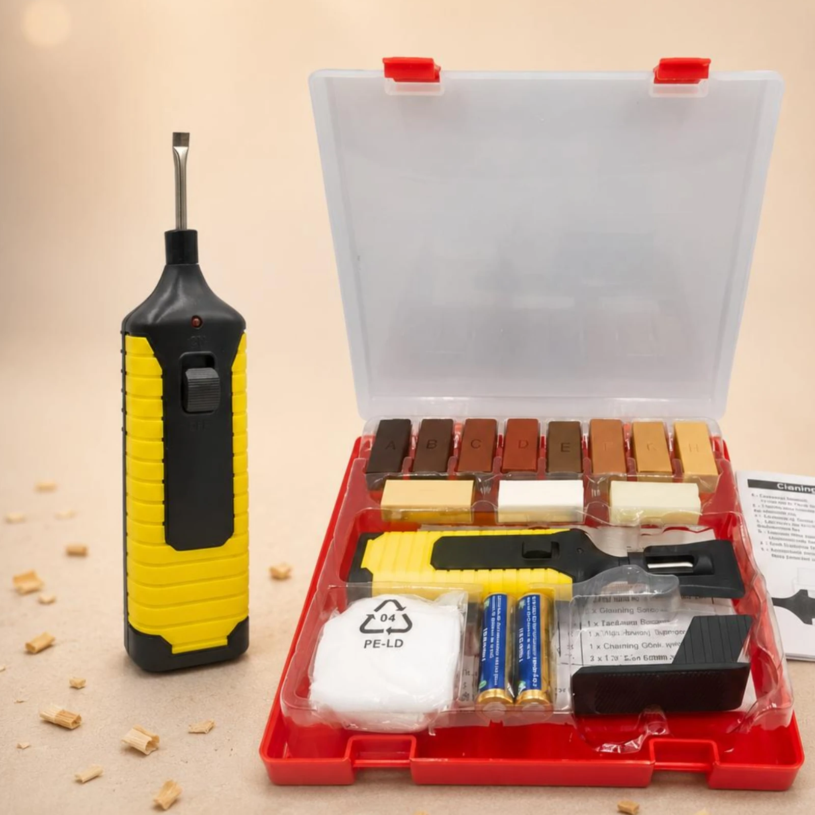 

Scratch and Crack Repair Tool Ergonomic Grip Wood Repair Tool Kit Color Matching