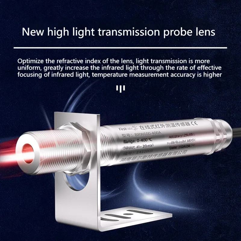 4-20ma Output Laser Transmitter Pyrometer Non Contact Infrared Temperature Sensor With Laser Targeting Transmitter Temperature