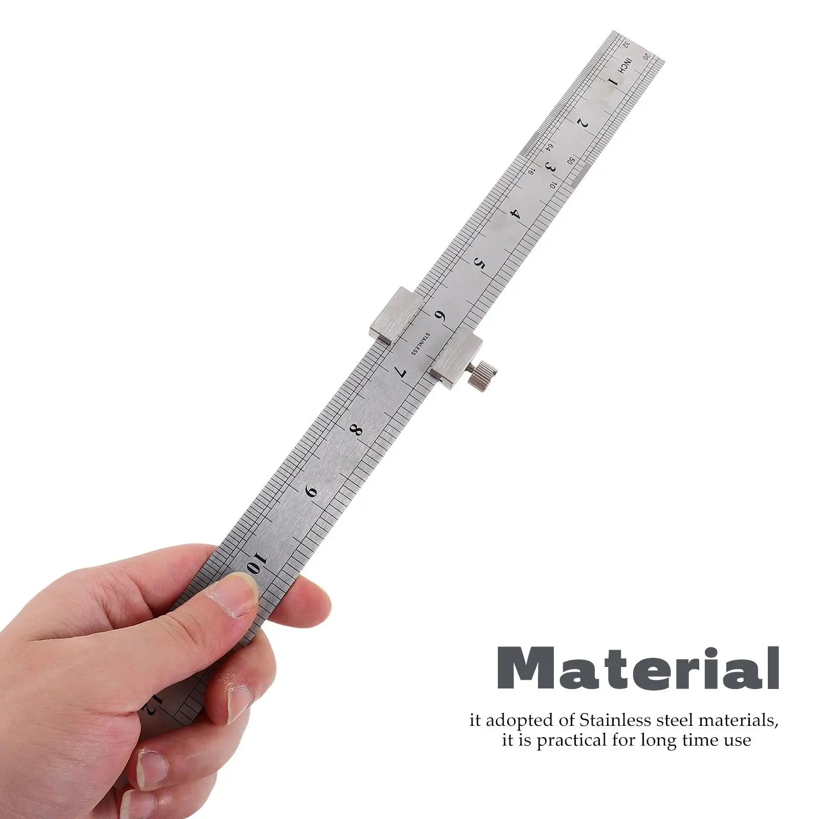 Thickened Steel Plate Ruler Stainless Metal Tools for Cutting Positioning Block Metric School Office Home
