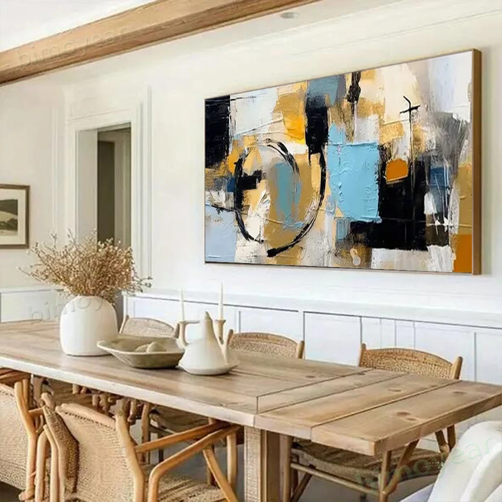 

100% Hand Painted Abstract Oil Painting Morandi color block Wall Art Picture On Canvas Mural For Living Room Home Decor Paint