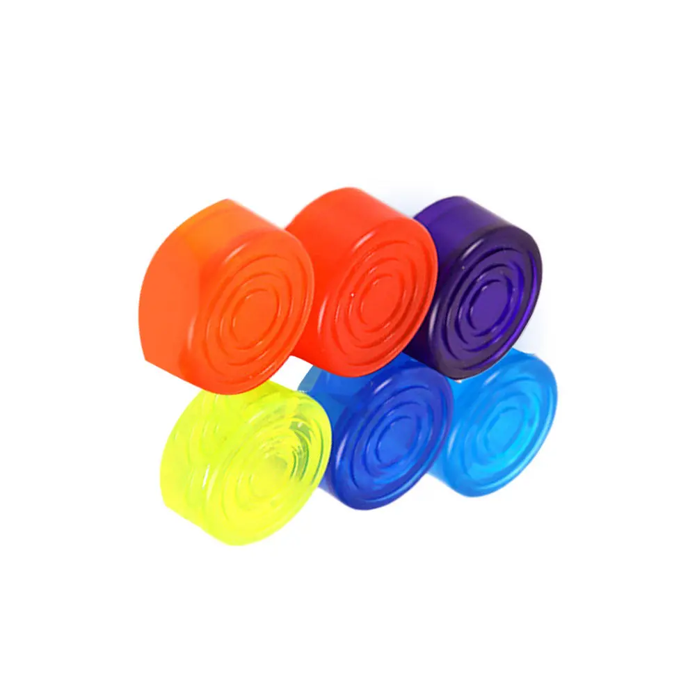 6Pcs Guitar Effect Footswitch Pedal Caps Colorful Protective Covers Anti-Slip Toppers Yellow Red Purple Orange Dark Blue Light
