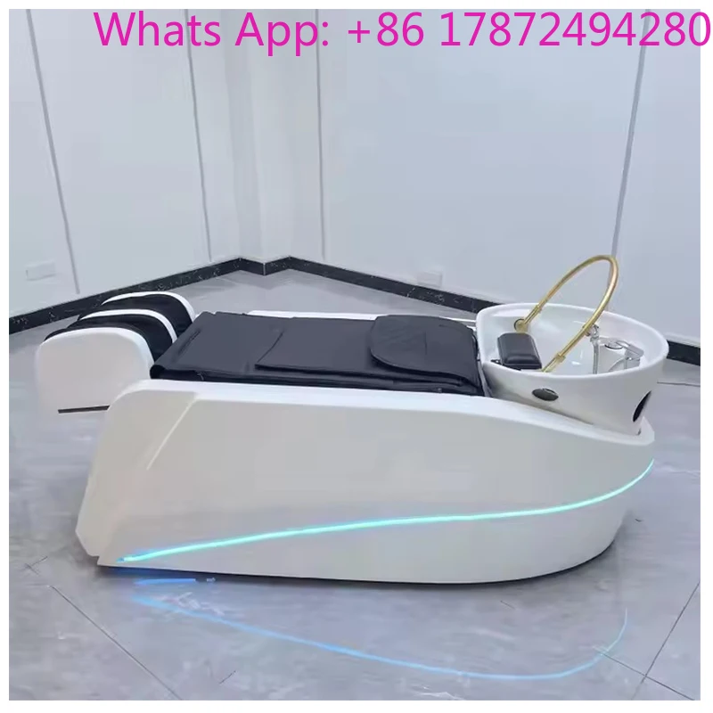 Barbershop Hair Washing Bed Full Body Electric Massage with Steam Spa Head Water Therapy Thai Shampoo Bed