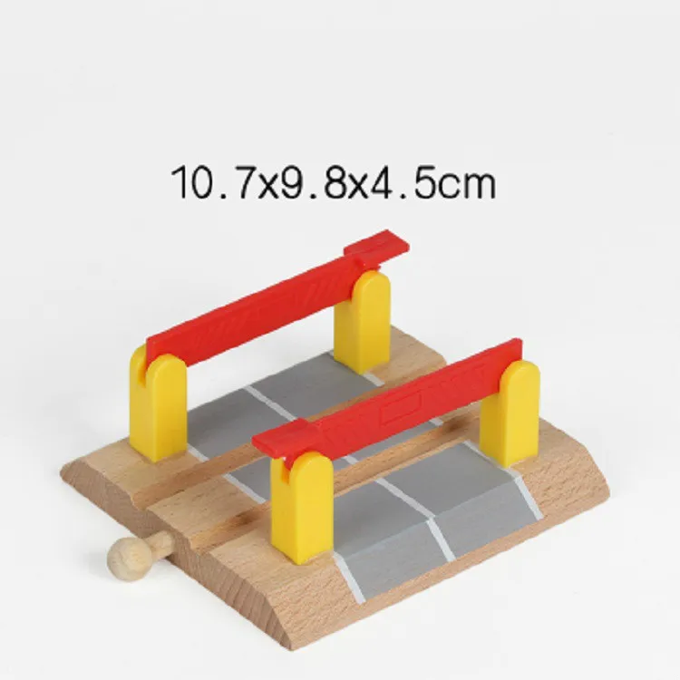 EDWONE Railroad Crossing Intersection Cross Slot Wooden Railway Train Circular Track Accessories fit for  Biro