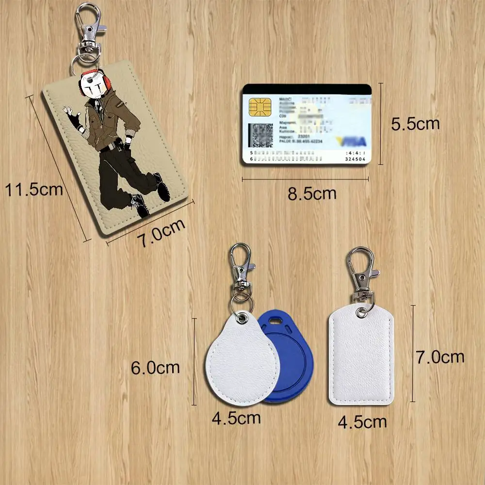 game Henry Stickmin Collection Card Holder With Keychain Executive Protection For Bank Credit Subway Bus Case