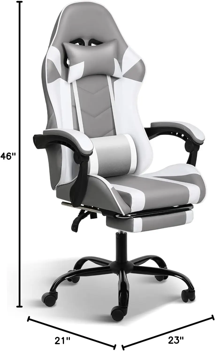 

Racing Video Backrest Chair and Gaming Office Chair Computer Ergonomic Adjustable Swivel Chair with Headrest and Lumbar Support