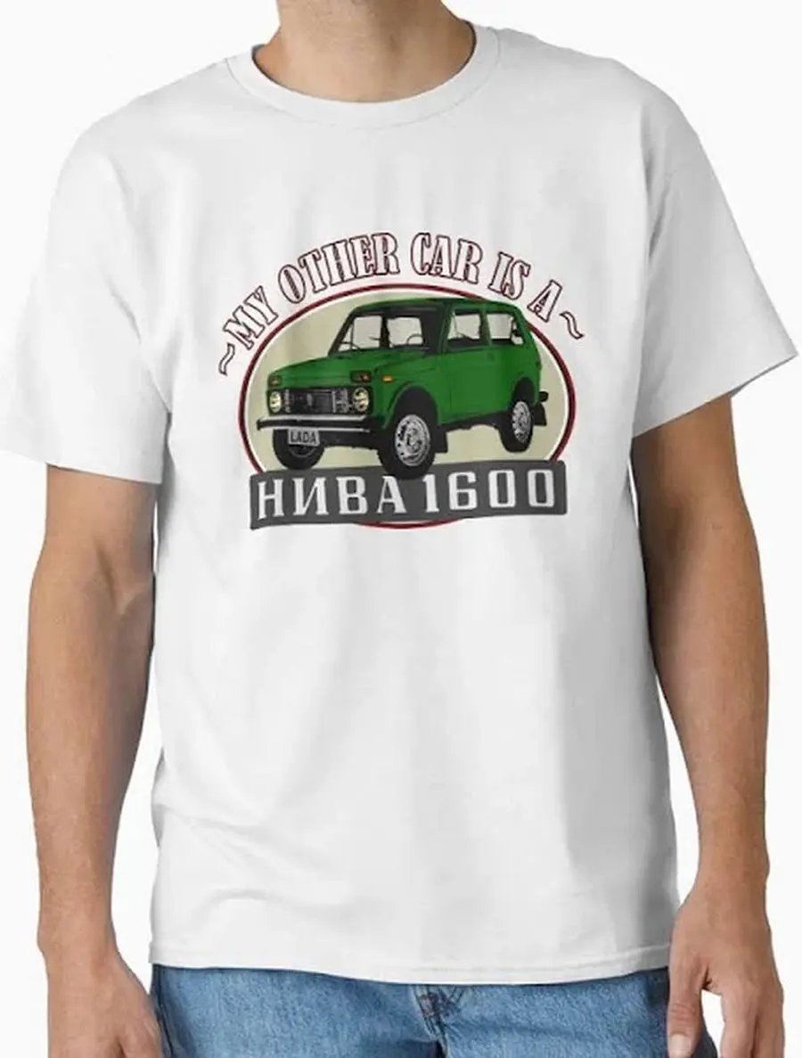 

Car Lovers T-shirt Lada Niva Niva II Men's and Women's Short-Sleeved with Patterns for Summer