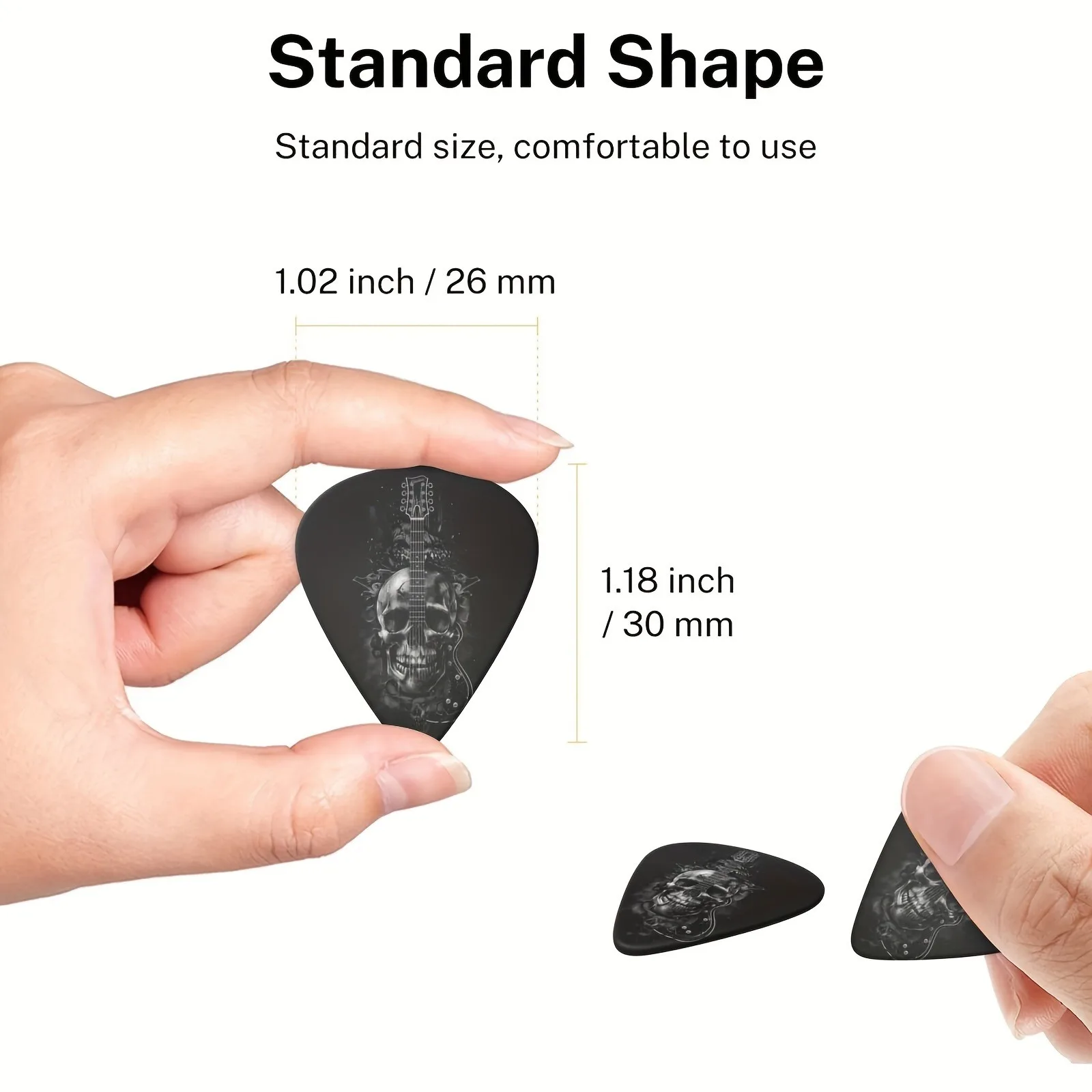 6 Pcs Original Sound Guitar Picks, Double-Sided Printed Ukulele Guitar Finger Shrapnel, Keychain Holster, Gift For Music Lovers
