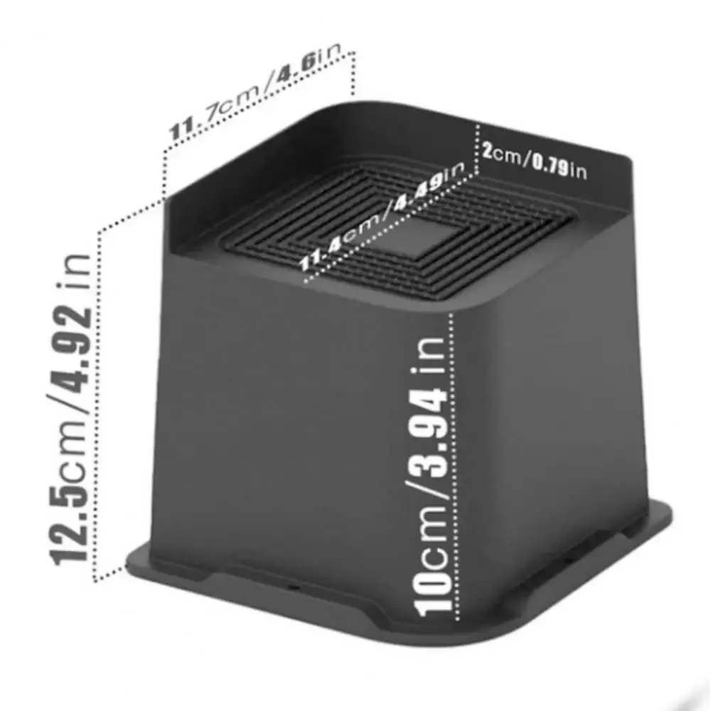 مجموعة رافعات سرير بارتفاع 4 بوصات مكونة من 4 قطع بتصميم مربع لرافعات الأثاث شديدة التحمل ودعم كبير الحجم وإطار أثاث قابل للتعديل #6