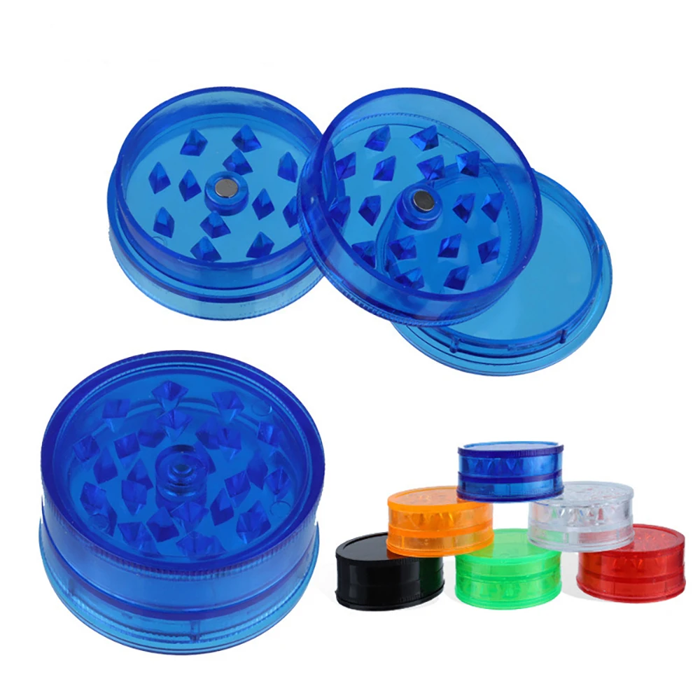 1/2/5Pcs 60mm 3 Layer Round Shape  Herb Grinder Tobacco Shredder Spice Mill Crusher Plastic Tobacco Grinder Smoking Accessories - view 5
