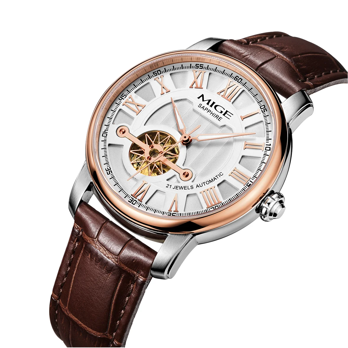 

MIGE Original MIYOTA Men's Watches Mechanical Automatic Watch Waterproof Luxury Luminous Skeleton Wristwatch Stainless Steel