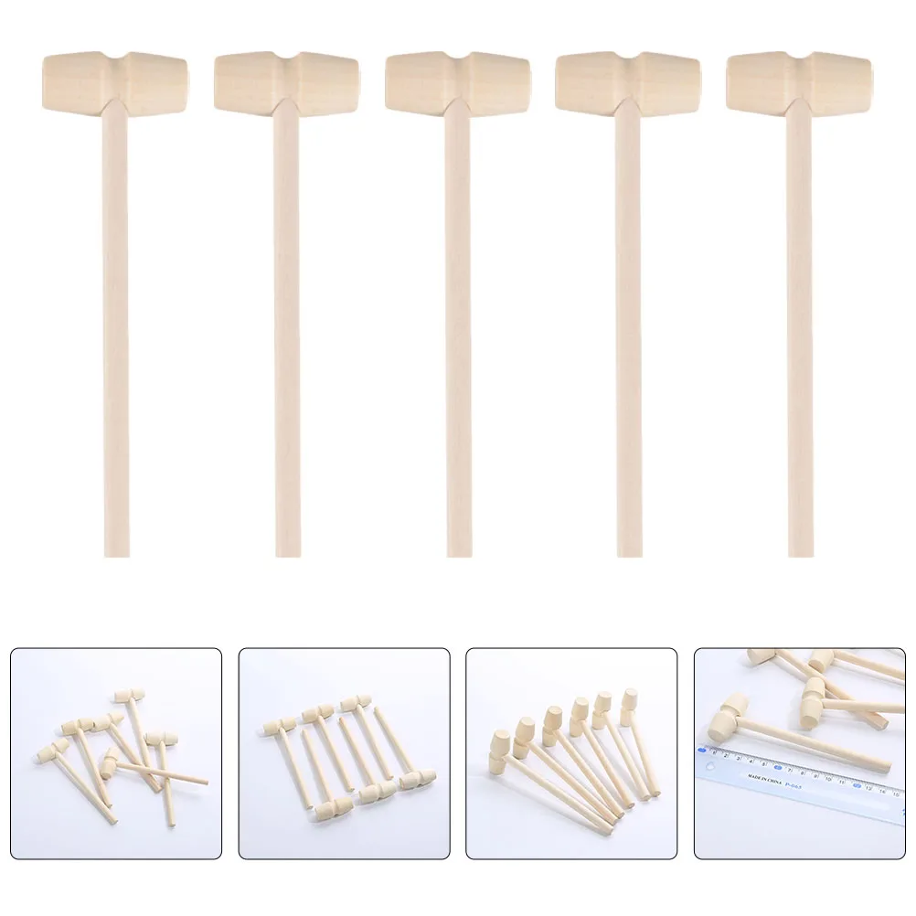 25Pcs Mini Hammer Set Wooden Mallet for Kids Hand Eye Coordination Training Unfinished DIY Craft Hammer Baby Muscle Development