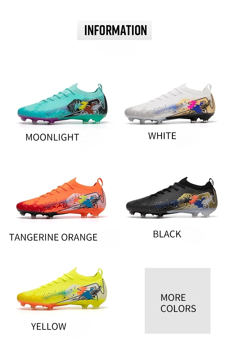 Neue Herren-Fußballschuhe, rutschfeste Trainingsschuhe, Fußballschuhe mit langen Stollen, ultraleichte Fußballschuhe FG für draußen, Dropshipping – Detail 5