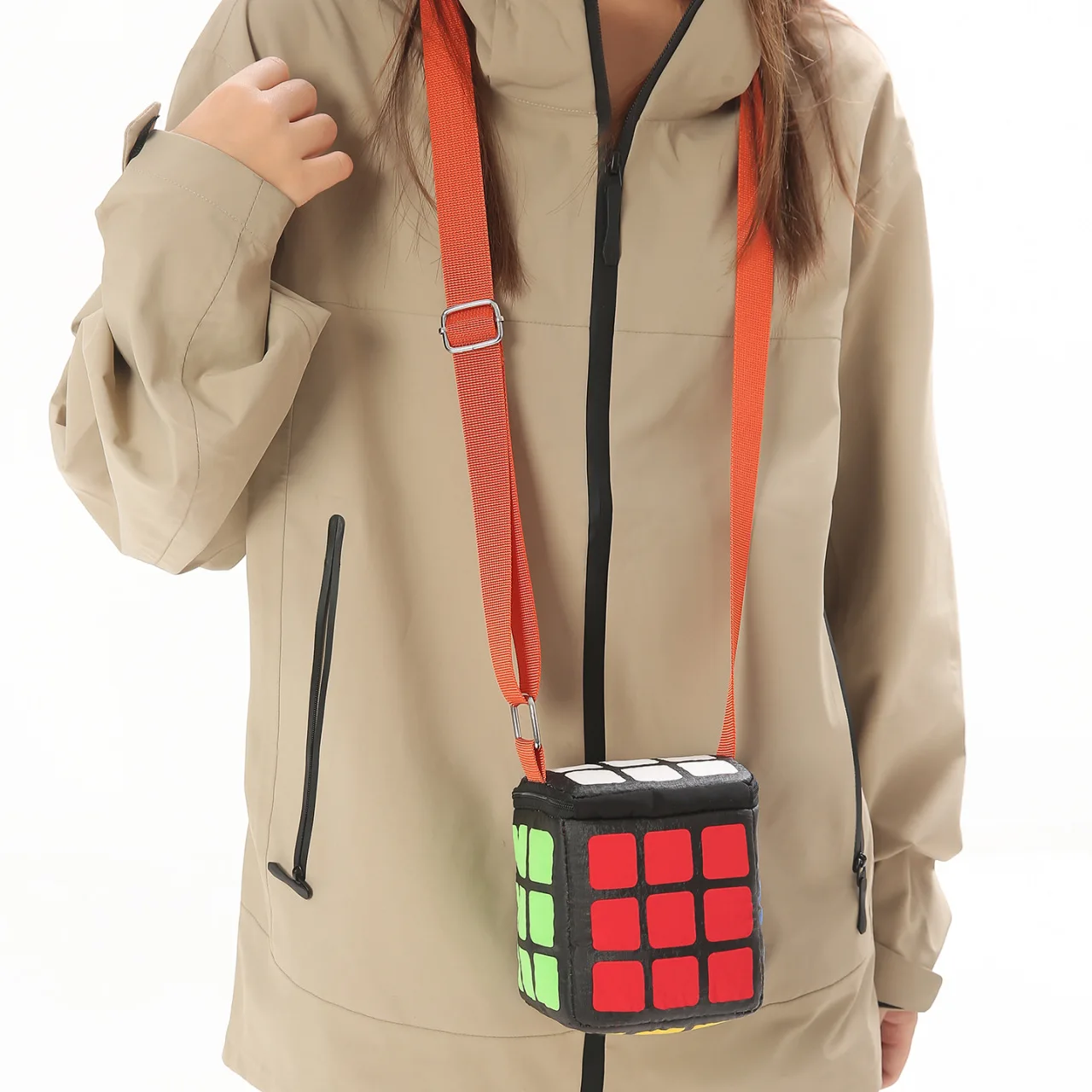 Novelty Cube Crossbody Bag Small Creative Puzzle Purse Cute Mini Shoulder Bag with Adjustable Strap for Women Man Daily Party