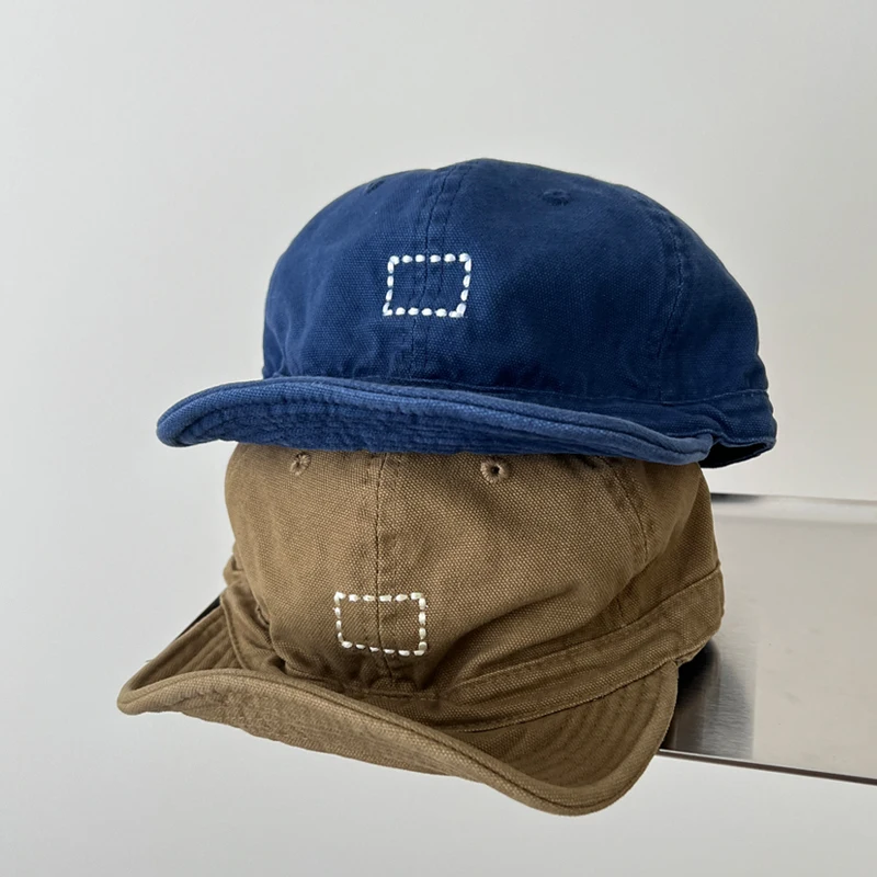 Japanische Retro-Tooling-Stil weiche Krempe Herren Hut Sommer Camping Freizeit Sonnenschutz Nische kurze Krempe Baseball Caps Frauen