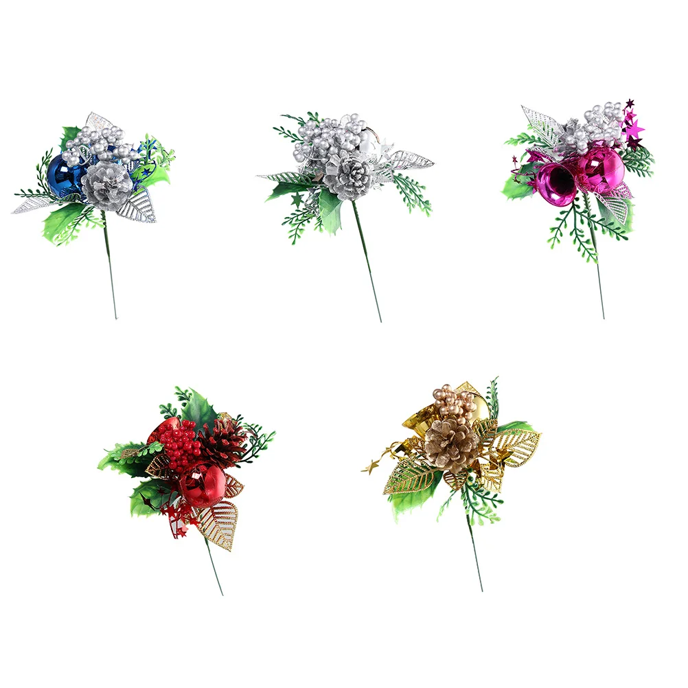 

5 Pcs Christmas Decoration Artificial Flowers Front Door Decorations Centerpieces Decorate