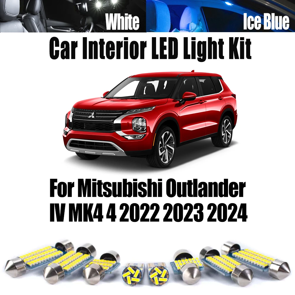 

14 шт. светодиодный внутренний картой купольный багажник косметическое зеркало комплект освещения ​ Для Mitsubishi Outlander IV MK4 4 2022 2023 2024 лампы номерного знака