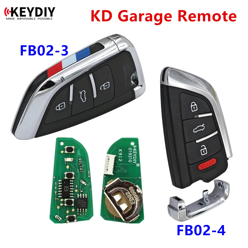 1/5/10pcs KEYDIY KD Garage Remote FB02-3 FB02-4 3/4 Buttons FB Series for KD900 KD900+ URG200 KD-X2 Mni KD KD-MAX Key Generator