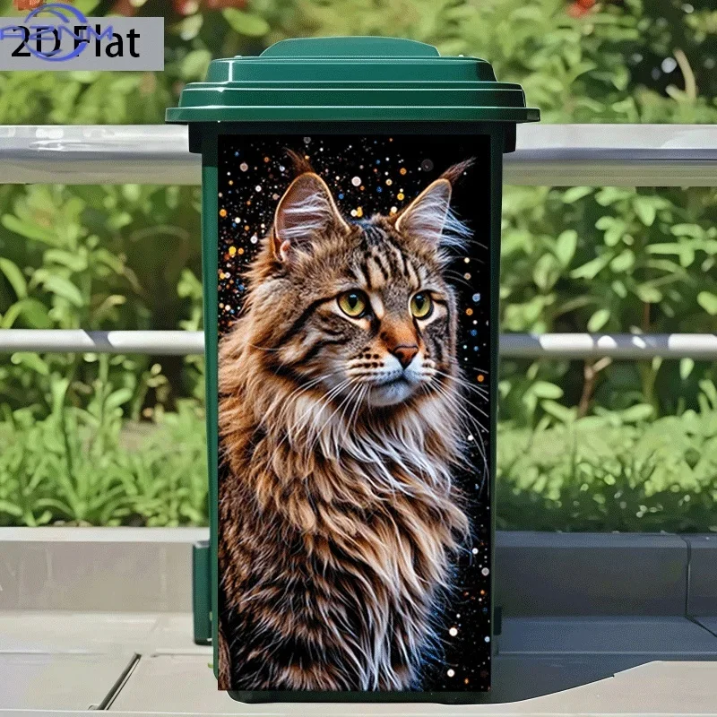 2D Flat Printing 1pc Trash Can Sticker  