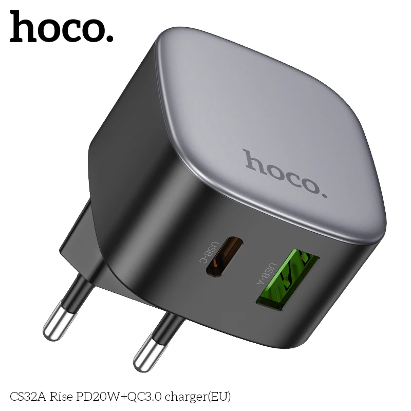 HOCO CS32A 20 واط PD شاحن شحن سريع QC4.0 QC3.0 USB نوع C شاحن آيفون 15 14 13 12 Xiaomi شاحن الهاتف شاحن سريع