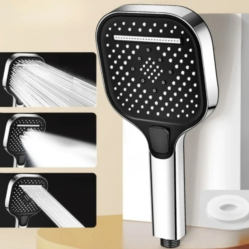 Shower Head Water Saving Flow High Pressure 3 Modes Shower Heads ABS Rain Spray Nozzle Bathroom Accessories