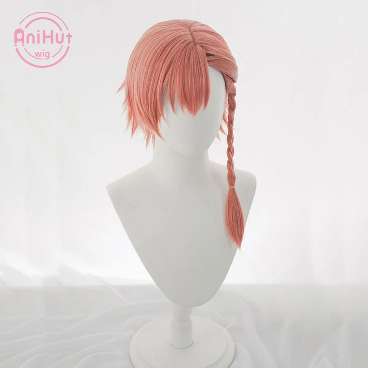 【AniHut】Mikamo Neru Orange 45cm Cosplay Wig Blue Archive Straight Heat Resistant Synthetic Hair Mikamo Neru Cosplay